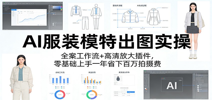 AI服装模特出图实操：全案工作流+ 高清放大插件，零基础上手一年省下百万拍摄费 - 渡客网创