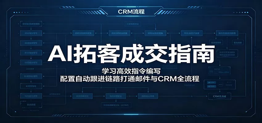 AI拓客成交指南：学习高效指令编写，配置自动跟进链路打通邮件与CRM全流程 - 渡客网创