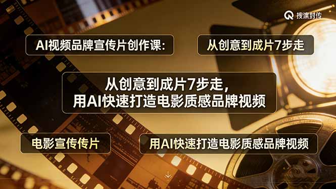 AI视频品牌宣传片创作课：从创意到成片7步走，用AI快速打造电影质感品牌视频 - 渡客网创
