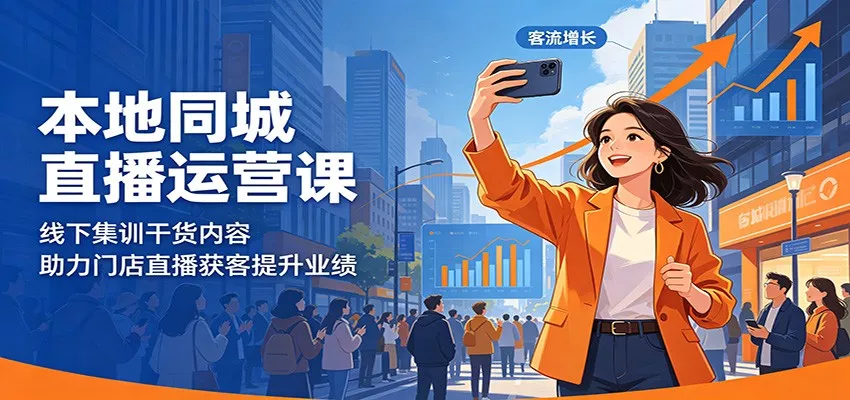 本地同城直播运营课：线下集训干货内容，助力门店直播获客提升业绩 - 渡客网创
