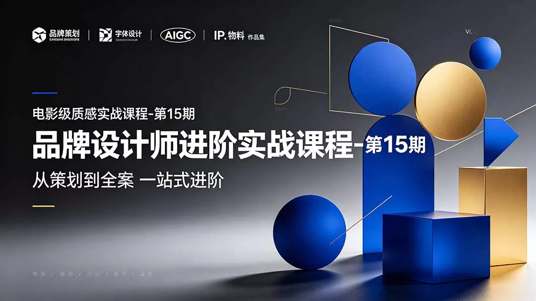 品牌设计师进阶实战课程-第15期，从策划到全案，品牌策划+中英文字体+标志设计+AIGC+IP+物料+VI+作品集一站式进阶 - 渡客网创