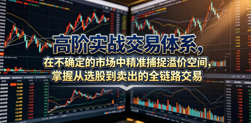 高阶实战交易体系，在不确定的市场中精准捕捉溢价空间，掌握从选股到卖出的全链路交易心法(更新6月) - 渡客网创