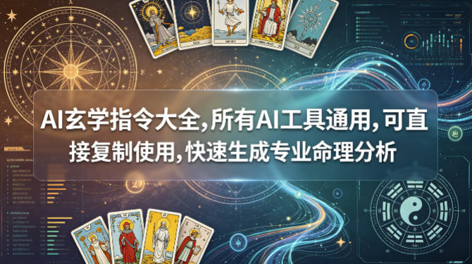 AI玄学指令大全，所有AI工具通用，可直接复制使用，快速生成专业命理分析 - 渡客网创