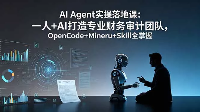 AI Agent实操落地课：一人+AI打造专业财务审计团队，OpenCode+Mineru+Skill全掌握 - 渡客网创