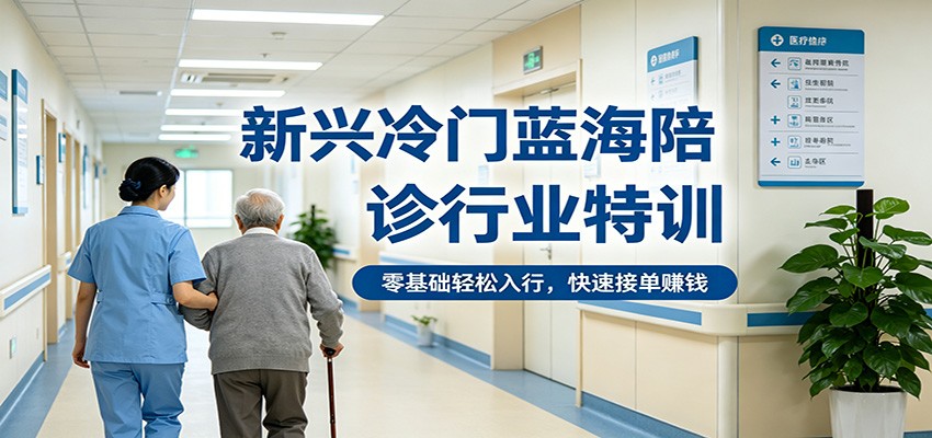 新兴冷门蓝海陪诊行业特训，零基础轻松入行，快速接单赚钱 - 渡客网创