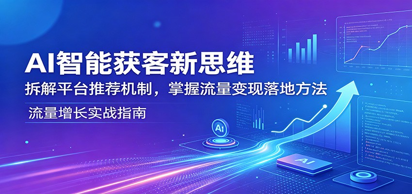 AI智能获客新思维：拆解平台推荐机制，掌握流量变现落地方法 - 渡客网创