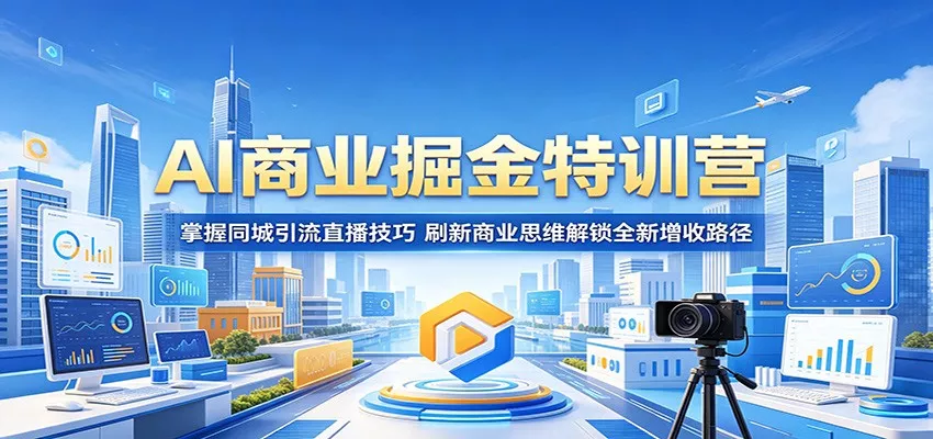AI商业掘金特训营：掌握同城引流直播技巧，刷新商业思维解锁全新增收路径 - 渡客网创