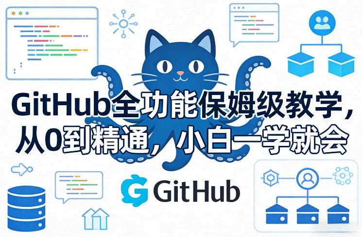 GitHub全功能保姆级教学，从0到精通，小白一学就会 - 渡客网创