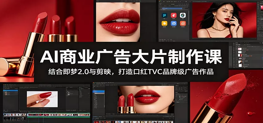 AI商业广告大片制作课：结合即梦2.0与剪映，打造口红TVC品牌级广告作品 - 渡客网创