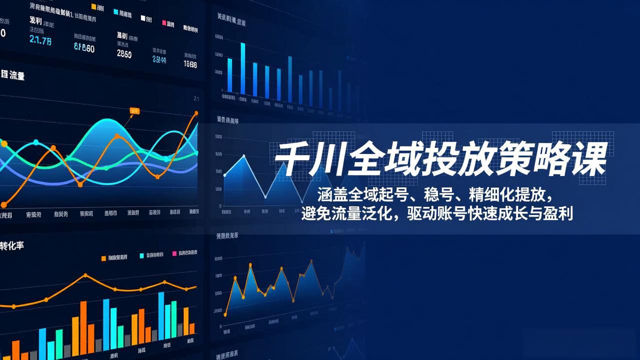 千川全域投放策略课：涵盖全域起号、稳号、精细化投放，避免流量泛化，驱动账号快速成长与盈利 - 渡客网创