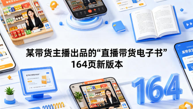 某带货主播出品的《直播带货电子书》164页新版本 - 渡客网创