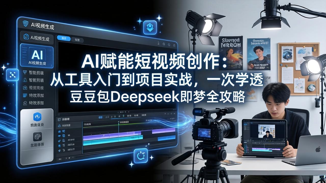 AI赋能短视频创作：从工具入门到项目实战，一次学透豆包Deepseek即梦全攻略 - 渡客网创
