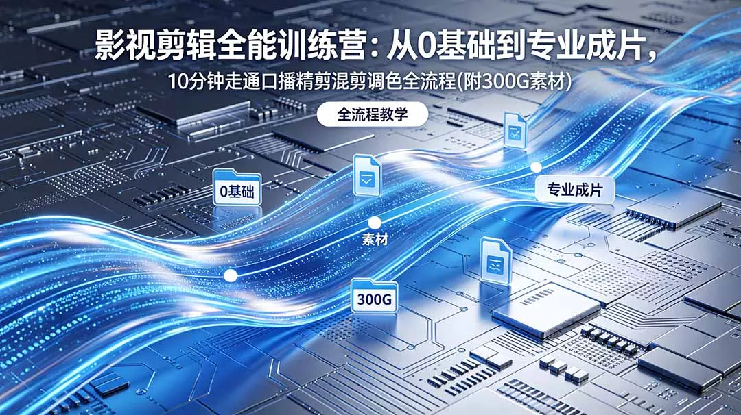 2026影视剪辑全能实战课｜0基础到专业成片，全流程教学，高清带300G素材 - 渡客网创