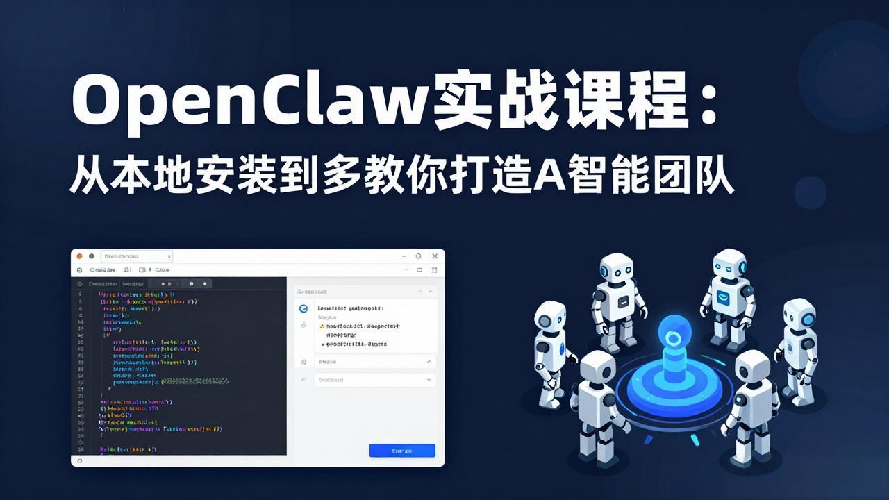 OpenClaw实战课程：从本地安装到多Agent协同，手把手教你打造AI智能团队 - 渡客网创