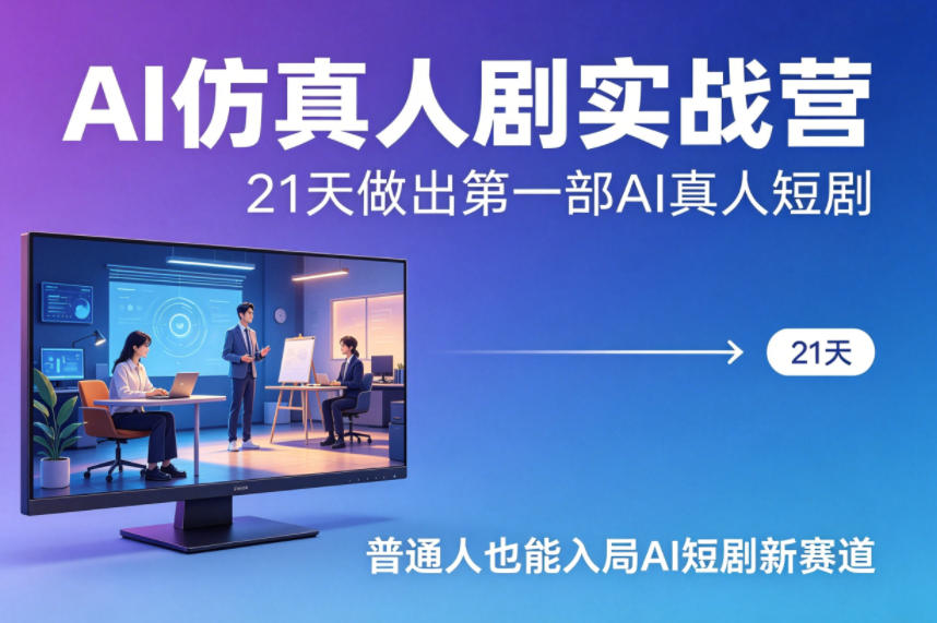 AI仿真人剧实战营，21天做出第一部AI真人短剧，普通人也能入局AI短剧新赛道(更新) - 渡客网创
