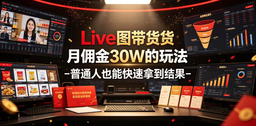 Live图带货月佣金30W的玩法-普通人也能快速拿到结果 - 渡客网创