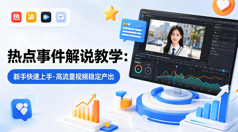 某大V的热点事件解说教学，新手也能快速上手，稳定产出高流量解说视频 - 渡客网创