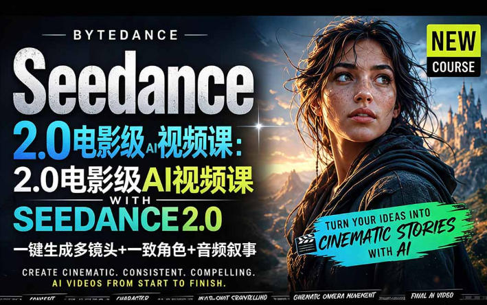 字节跳动的Seedance 2.0 AI电影视频生成制作教程，一键生成多镜头+一致角色+音频叙事-中英字幕 - 渡客网创