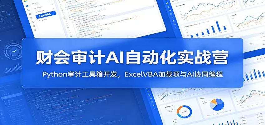 财会审计AI自动化实战营：Python审计工具箱开发，ExcelVBA加载项与AI协同编程 - 渡客网创